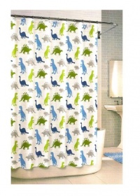 Kassatex SCB-115-DP-W Bambini Shower Curtain, Dino Park Kassatex SCB-115-DP-W Bambini Shower Curtain, Dino Park