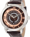 Stuhrling Original Men's 118B.3315K76 Classic World Traveler Swiss Quartz Brown Dial Watch