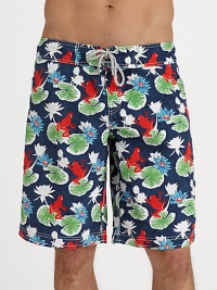 A cheerful design adorns these quick-dry trunks,complete with drawstring waist for an easy fit.Drawstring waistMesh liningPolyamideMachine washImported A cheerful design adorns these quick-dry trunks,complete with drawstring waist for an easy fit.Drawstring waistMesh liningPolyamideMachine washImported