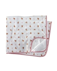 Adorable receiving blanket in ultra-soft cotton jersey. Adorable receiving blanket in ultra-soft cotton jersey.