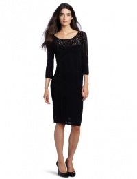 Catherine Malandrino Women's 3/4 Sleeve Pointelle Dress Catherine Malandrino Women's 3/4 Sleeve Pointelle Dress