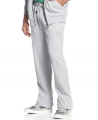Sweatpants so comfortable you'll want to wear them all day long and then sleep in them all night: Heather fleece logo pants from LRG.