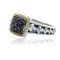 Effy Jewelry Balissima® Sterling Silver and 18K Yellow Gold Black Diamond Ring .17 Tcw. Effy Jewelry Balissima® Sterling Silver and 18K Yellow Gold Black Diamond Ring .17 Tcw.