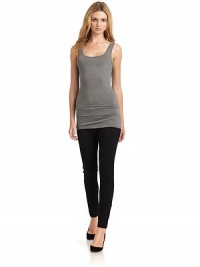 THE LOOKThick strapsScoopneckTHE FITAbout 27 from shoulder to hemTHE MATERIAL95% viscose/5% spandexCARE & ORIGINMachine washMade in USAModel shown is 5'9½ (176cm) wearing US size Small. THE LOOKThick strapsScoopneckTHE FITAbout 27 from shoulder to hemTHE MATERIAL95% viscose/5% spandexCARE & ORIGINMachine washMade in USAModel shown is 5'9½ (176cm) wearing US size Small.