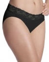 Bali One Smooth U - No Lines, No Slip Bikini w/ Lace Waistband 24A8, Black, 6