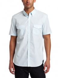 Calvin Klein Sportswear Men's Short Sleeve Fine Stripe Poplin Shirt Calvin Klein Sportswear Men's Short Sleeve Fine Stripe Poplin Shirt