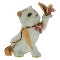 Ragdoll Kitty Cat Figurine Keepsake Box Swarovski Crystals Butterfly Bow Pill... Ragdoll Kitty Cat Figurine Keepsake Box Swarovski Crystals Butterfly Bow Pill...