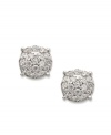 Petite studs that pack a sparkling punch. Chic circular clusters of single-cut diamonds (1/4 ct. t.w.) stand out against a 14k white gold post setting. Approximate diameter: 1/2 inch.