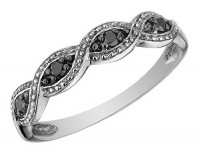 Infinity Black Diamond Ring in 10K White Gold