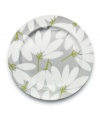 Stylized blooms cover this versatile serving platter, a perfect complement to the bold graphic patterns of Floral Fan dinnerware by Echo Design.