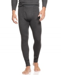 Layer up with the warm waffle-knit feel of these stretch cotton thermal long johns from Alfani.