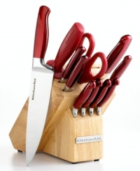 Stop on red! An eye-catching collection includes everything a true gourmet needs to cut it up. Ergonomic designs are balanced for comfort and precision with high-carbon stainless steel blades that retain sharp edges for every longer. Meet the best cutlery your kitchen will ever know! Stop on red! An eye-catching collection includes everything a true gourmet needs to cut it up. Ergonomic designs are balanced for comfort and precision with high-carbon stainless steel blades that retain sharp edges for every longer. Meet the best cutlery your kitchen will ever know!