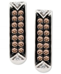 Sumptuous sparkle. Round-cut chocolate diamonds (1/4 ct. t.w.) and white diamond accents adorn Le Vian's pretty drop earrings. Crafted in 14k white gold Earrings. Approximate drop: 1/2 inch. Sumptuous sparkle. Round-cut chocolate diamonds (1/4 ct. t.w.) and white diamond accents adorn Le Vian's pretty drop earrings. Crafted in 14k white gold Earrings. Approximate drop: 1/2 inch.