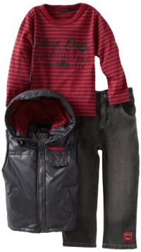 Calvin Klein Boys 2-7 Top And Jean Nylon Puffy Vest, Gray, 2T Calvin Klein Boys 2-7 Top And Jean Nylon Puffy Vest, Gray, 2T