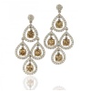 Le Vian Couture Chocolate Diamond Chandelier Earrings 18K Two Tone Dangle Featuring 2.79 Carats Round Chocolate Diamonds and 0.93 Carat White Diamonds