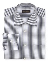 Canali White Grnd, Royal Blue/Grey Check Dress Shirt - Contemporary Fit