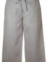 Eileen Fisher Capri Grey Organic Linen Cropped Pants