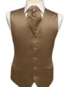 Tuxedo Vest - Solid Satin with Matching Pin Ascot, Latte