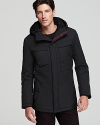 Bundle up in this warm jacket from Victorinox, perfect for shoveling the driveway or a quick hike up your favorite frosty trail. Bundle up in this warm jacket from Victorinox, perfect for shoveling the driveway or a quick hike up your favorite frosty trail.