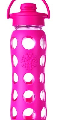 Lifefactory 22-Ounce Glass Beverage Bottle with Flip Top Cap, Raspberry Lifefactory 22-Ounce Glass Beverage Bottle with Flip Top Cap, Raspberry