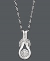 The gift to last a lifetime. Symbolic for love and strength, Everlon's knotted pendant features a smooth sterling silver setting that cradles sparkling, round-cut diamonds (1/5 ct. t.w.). Approximate length: 18 inches. Approximate drop: 1/2 inch.