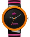 Lacoste 'Goa' Stripe Silicone Strap Watch