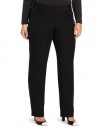 Jones New York Women's Plus-Size Straight Leg Pant With Seaming, Black, 16W