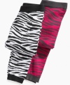 Add coziness to her look in the wild style of these zebra-print sweater leggings from Planet Gold.