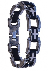 Dynamis bicycle bracelet, stainless steel w/ cross design Dynamis bicycle bracelet, stainless steel w/ cross design
