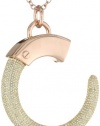 Rebecca Minkoff Pave Round Horn Pendant Necklace