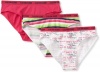 Calvin Klein Underwear Girls 7-16 Logo Waistband 3 Pack Bikini, Multi, 16/18 X-Large