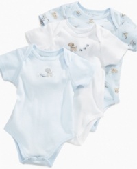 Man's best friend. He'll be as precious as a puppy in any of these bodysuits in this 3-pack from First Impressions. Man's best friend. He'll be as precious as a puppy in any of these bodysuits in this 3-pack from First Impressions.
