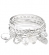 G by GUESS Multi Charm Bangle Set, SILVER