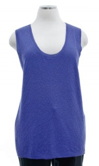 Eileen Fisher Iris Purple Wool Fine Crepe Scoop Neck Shell Top 3X Eileen Fisher Iris Purple Wool Fine Crepe Scoop Neck Shell Top 3X