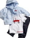 Guess Newborn Boys Light Blue Hoodie 3Pc Pant Set (6/9M)