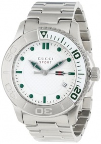 Gucci Men's YA126232 G-Timeless Dive White Dial Steel Bracelet Watch