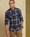 Change up your plaid look with this long-sleeved shirt from Tommy Hilfiger.