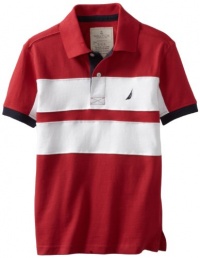 Nautica Sportswear Kids Boys 8-20 Short Sleeve Pieced Polo, Cherry, Medium Nautica Sportswear Kids Boys 8-20 Short Sleeve Pieced Polo, Cherry, Medium