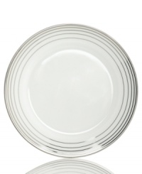 Bands of platinum go round and round on Charter Club's Infinity dinner plates for a look of timeless splendor. Simply brilliant in lustrous white porcelain, they make any occasion special. (Clearance) Bands of platinum go round and round on Charter Club's Infinity dinner plates for a look of timeless splendor. Simply brilliant in lustrous white porcelain, they make any occasion special. (Clearance)