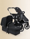 Convertible stroller can accommodate one child (mono), two children (duo) or twins; in three simple clicks.