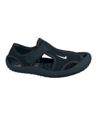 Stop on a dime. Get added traction and toe protection for his rough-and-tumble outdoor play-times with these Sunray sneakers from Nike. Stop on a dime. Get added traction and toe protection for his rough-and-tumble outdoor play-times with these Sunray sneakers from Nike.