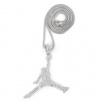 ICED OUT SILVER AIR JORDAN PENDANT & 36 FRANCO NECKLACE CHAIN