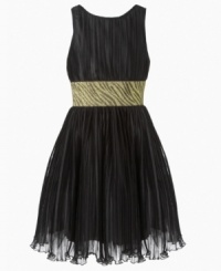 A pleated overlay on this dress from Marmellata adds a flirty, flowing look to already sweet style, perfect for her next party. A pleated overlay on this dress from Marmellata adds a flirty, flowing look to already sweet style, perfect for her next party.