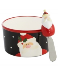 Smallest details set the mood for holiday cheer. Oneida Santa dip server and matching spreader from the Christmas Cut-Outs collection serves up festive mood for all to enjoy. Smallest details set the mood for holiday cheer. Oneida Santa dip server and matching spreader from the Christmas Cut-Outs collection serves up festive mood for all to enjoy.