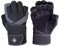 Harbinger 1250 Training Grip WristWrap Glove,Black/Grey Harbinger 1250 Training Grip WristWrap Glove,Black/Grey