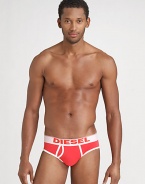 Stretch cotton briefs with logo waistband. Cotton/elastene; machine wash Imported