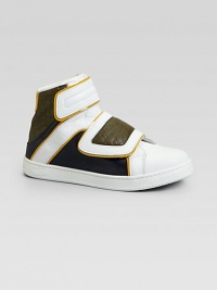 Comfy high-tops in soft leather with logo-embossed details. Double adjustable hook-and-loop strap closureEmbossed logo on tongueRubber solePadded insoleImported Comfy high-tops in soft leather with logo-embossed details. Double adjustable hook-and-loop strap closureEmbossed logo on tongueRubber solePadded insoleImported
