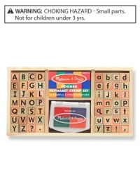 Write exciting messages with this beautifully organized wooden alphabet stamp set. Write exciting messages with this beautifully organized wooden alphabet stamp set.