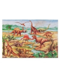 Interest in dinosaurs will never become extinct! Meet some favorites while completing this colorful cardboard puzzle. 2' x 3' when assembled, it features 48 extra-thick pieces that are 20% thicker than the competition's. Its easy-clean surface keeps puzzle looking new. Interest in dinosaurs will never become extinct! Meet some favorites while completing this colorful cardboard puzzle. 2' x 3' when assembled, it features 48 extra-thick pieces that are 20% thicker than the competition's. Its easy-clean surface keeps puzzle looking new.