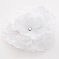 New Reflectionz Girls Hair Bow White Flower Clippie New Reflectionz Girls Hair Bow White Flower Clippie